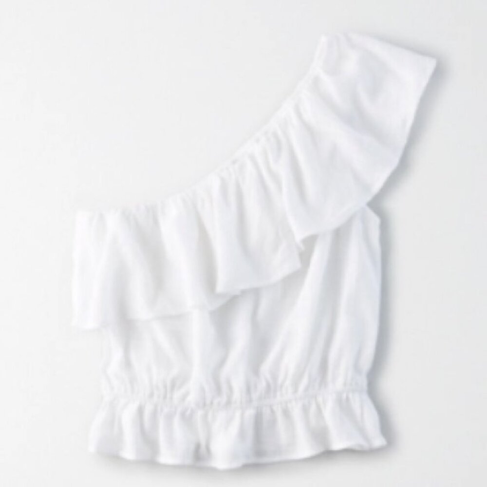 American Eagle One Shoulder Ruffle Top Size XS